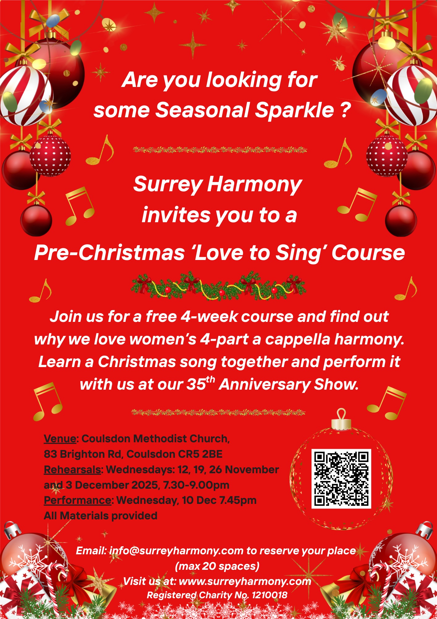 Pre-Christmas 'Love to Sing' Course